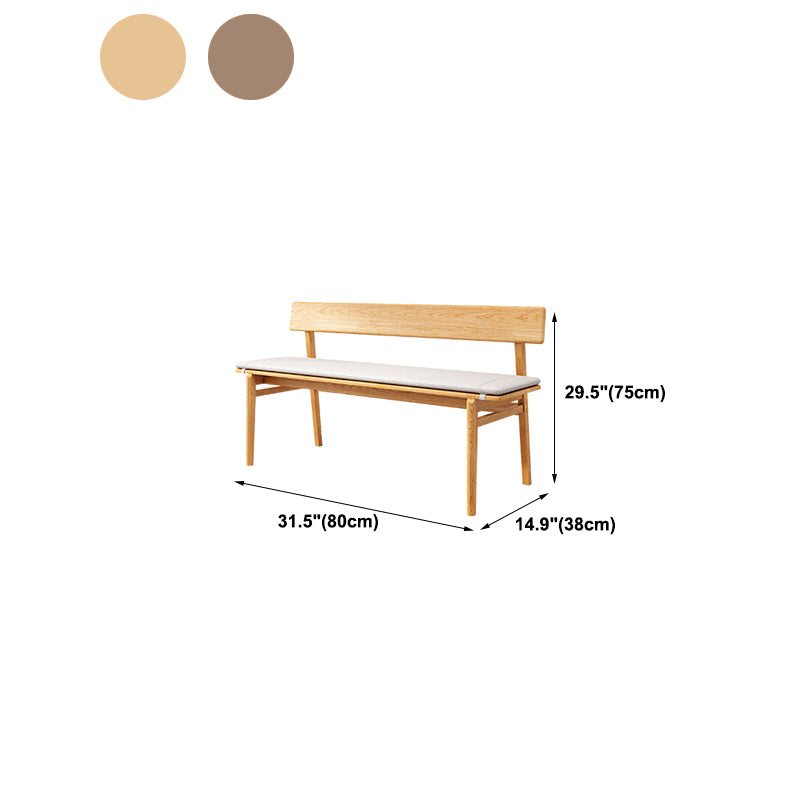 Back Included Bench, 29.5"H Dining Bench with Solid Wood Frame