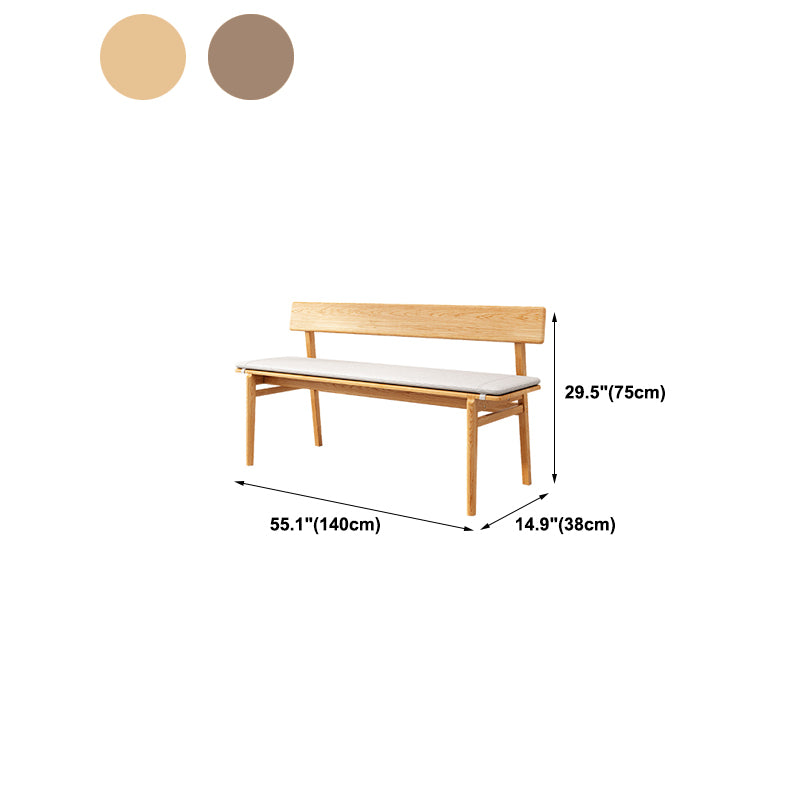 Back Included Bench, 29.5"H Dining Bench with Solid Wood Frame