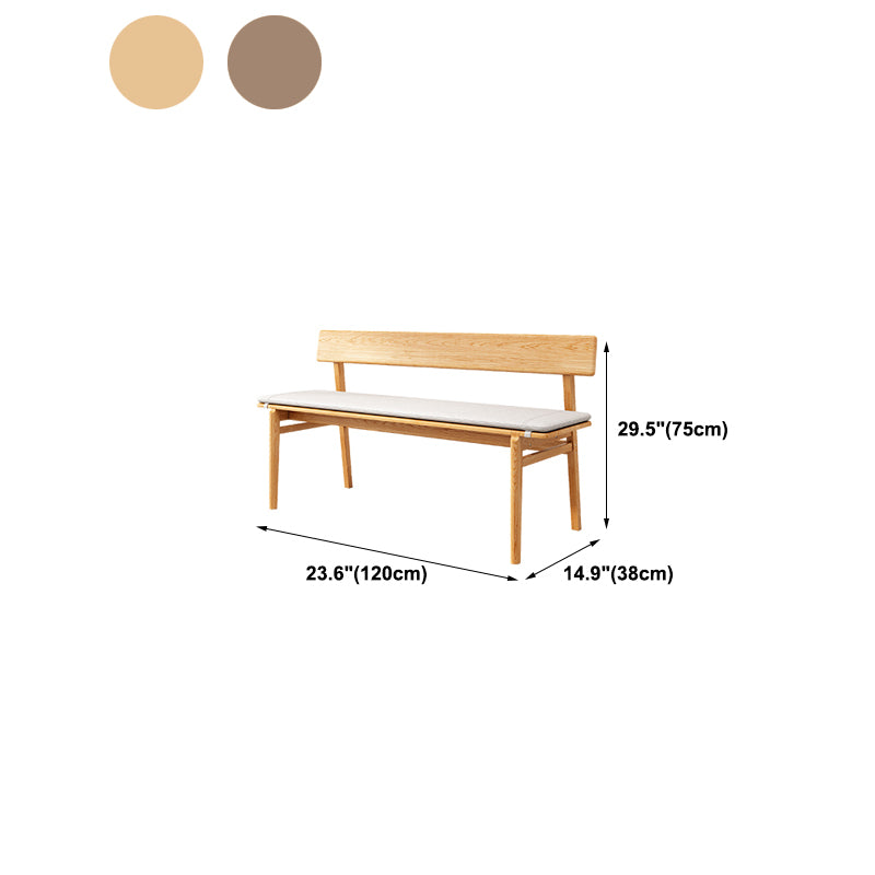 Back Included Bench, 29.5"H Dining Bench with Solid Wood Frame