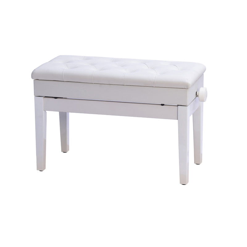 Tufted Piano Bench, Adjustable Upholstery Bench with Wood Legs