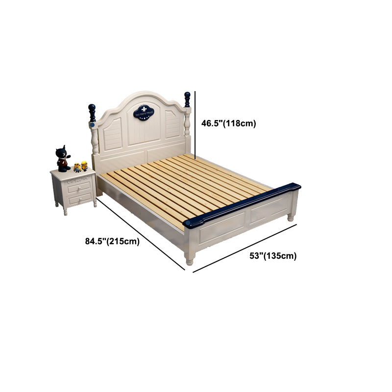 Contemporary Oak Bed with Wooden Panel Headboard and Low Profile