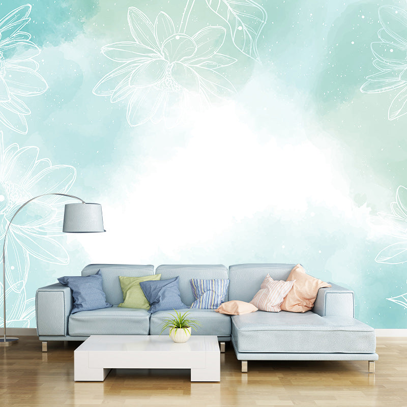 Minimalism Illustration Wallpaper Environment Friendly Mildew Resistant Indoor Wall Mural