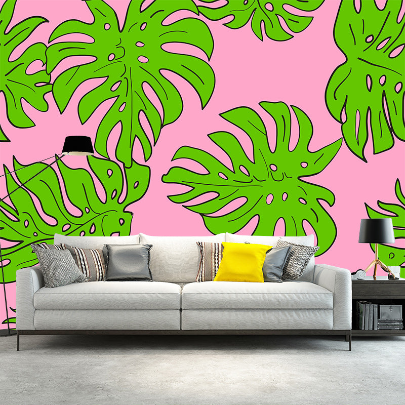 Environment Friendly Mural Wallpaper Tropical Plants Bedroom Wall Mural