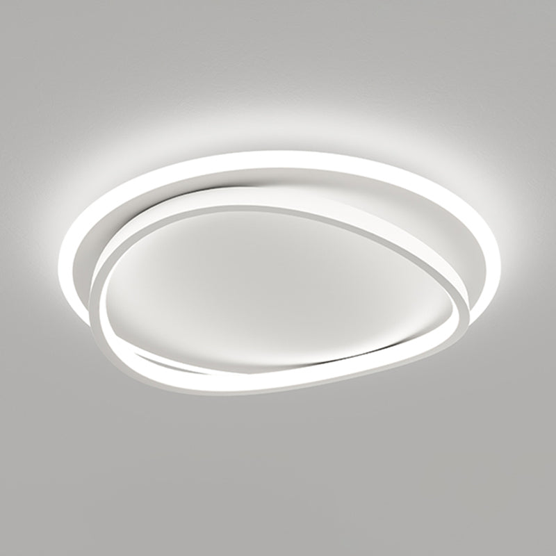 Matte White Contemporary Flush Mount Iron and Acrylic Round LED Flush