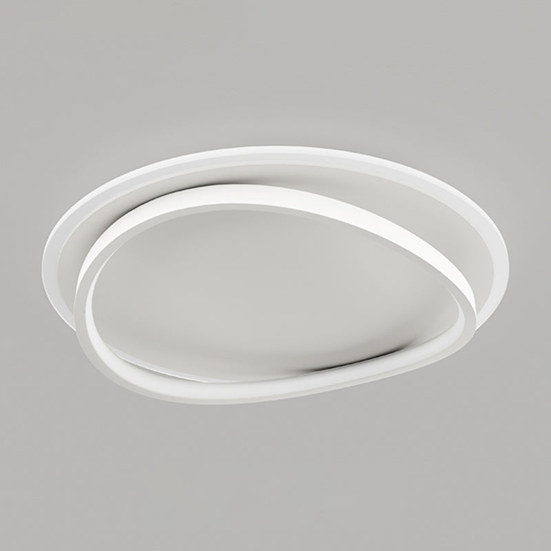 Matte White Contemporary Flush Mount Iron and Acrylic Round LED Flush