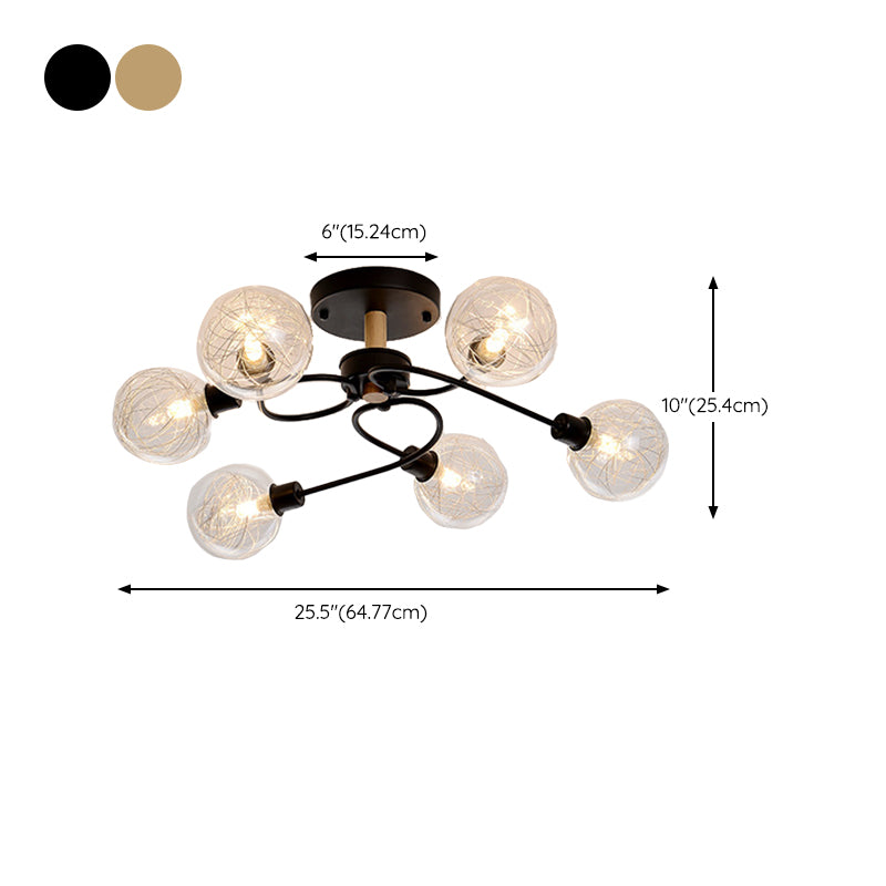 Glass Ball Flush Mount Lights Contemporary Style Multi Lights Flush Mount Fixture