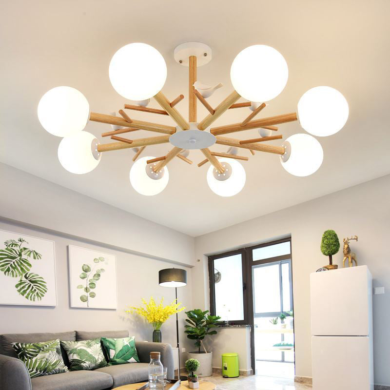 Creative Glass Ball Shade Ceiling Light Contemporary Glass Flush Mount Light Fixture