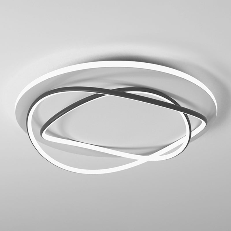 Black and White Contemporary Flush Mount 3 - Light Linear Metal Ceiling Mount