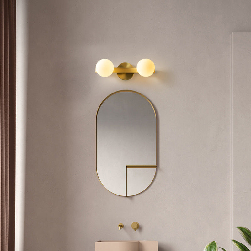 Golden Bath Vanity Lighting Contemporary Glass Light for Bathroom