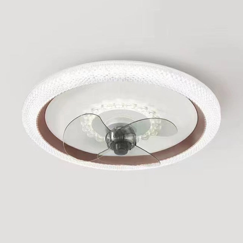 Nordic Style Ceiling Fan Lamp Round Shape Ceiling Fan Light for Bedroom