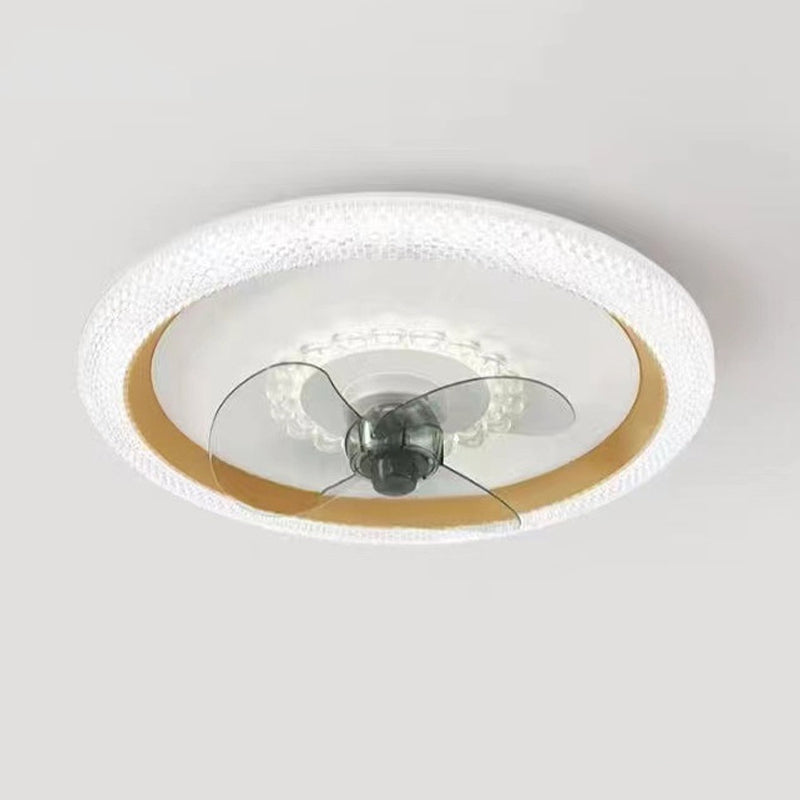 Nordic Style Ceiling Fan Lamp Round Shape Ceiling Fan Light for Bedroom