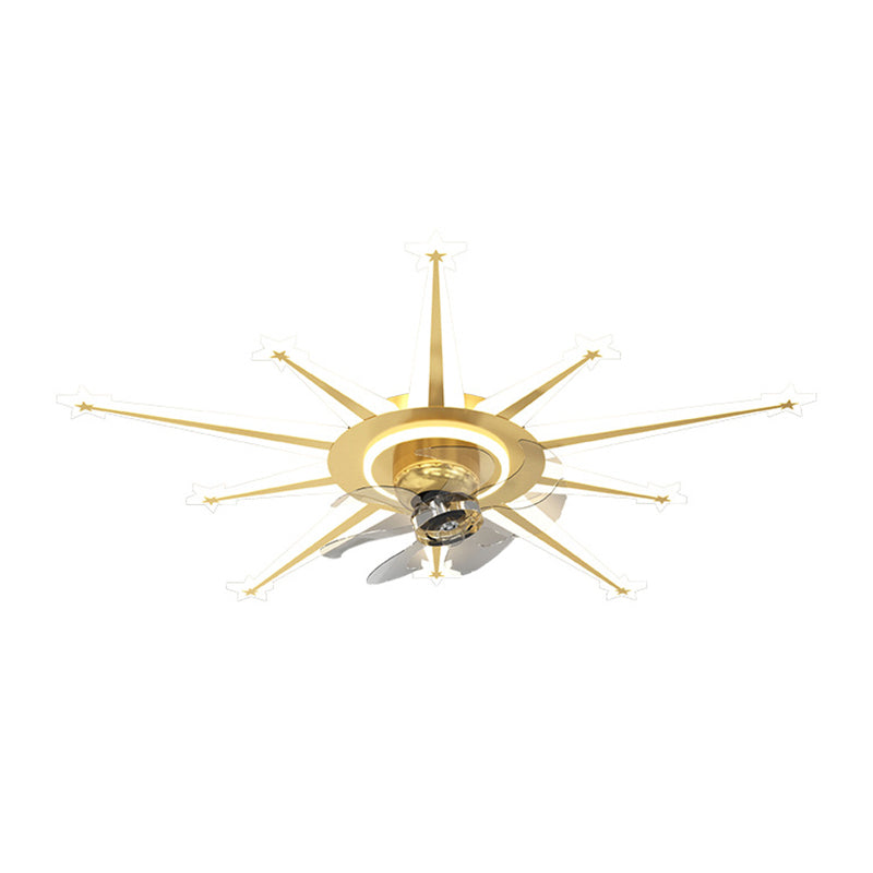 7-Blade LED Fan with Light Contemporary Golden/Black Ceiling Fan for Home