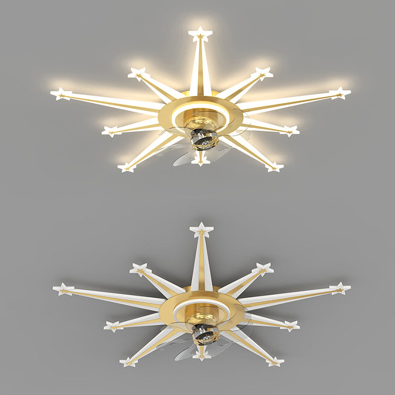 7-Blade LED Fan with Light Contemporary Golden/Black Ceiling Fan for Home