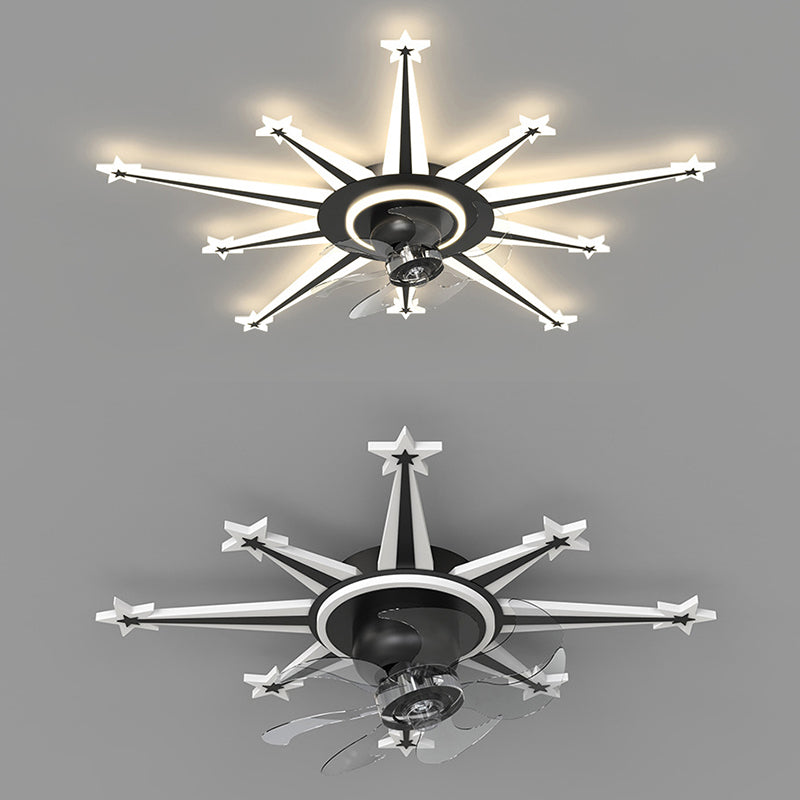 7-Blade LED Fan with Light Contemporary Golden/Black Ceiling Fan for Home