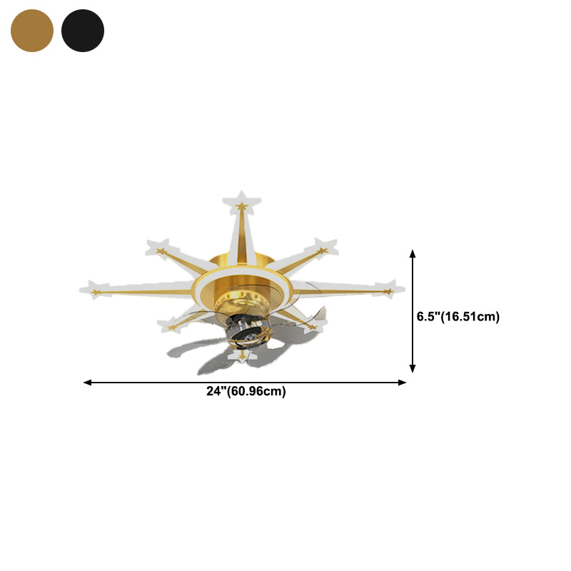 7-Blade LED Fan with Light Contemporary Golden/Black Ceiling Fan for Home