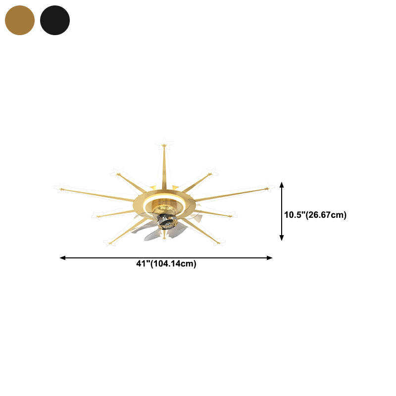 7-Blade LED Fan with Light Contemporary Golden/Black Ceiling Fan for Home