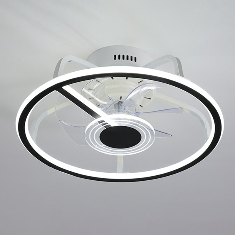 7-Blade Modernism Ceiling Fan Metallic Fan with Light for Living Room