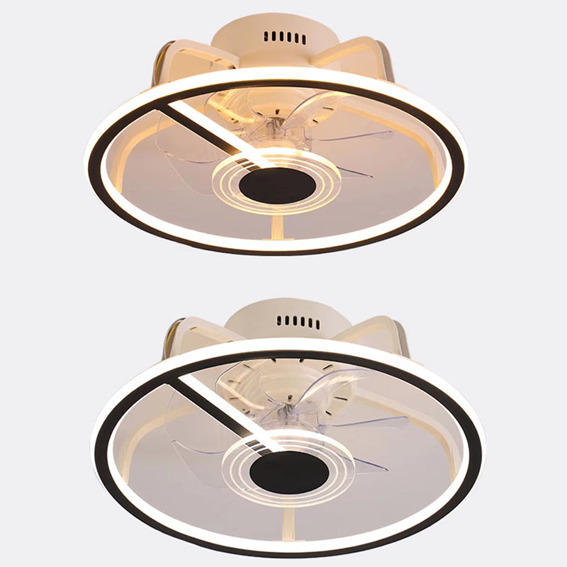 7-Blade Modernism Ceiling Fan Metallic Fan with Light for Living Room