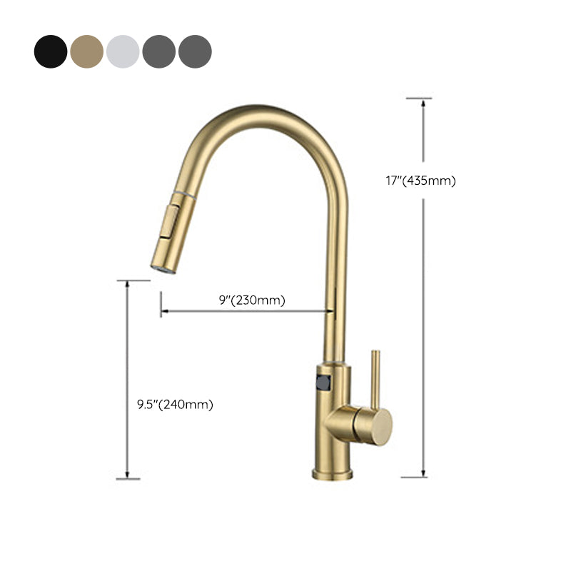 Modern Style Kitchen Faucet Stainless Steel Single Handle Retractable Kitchen Faucet