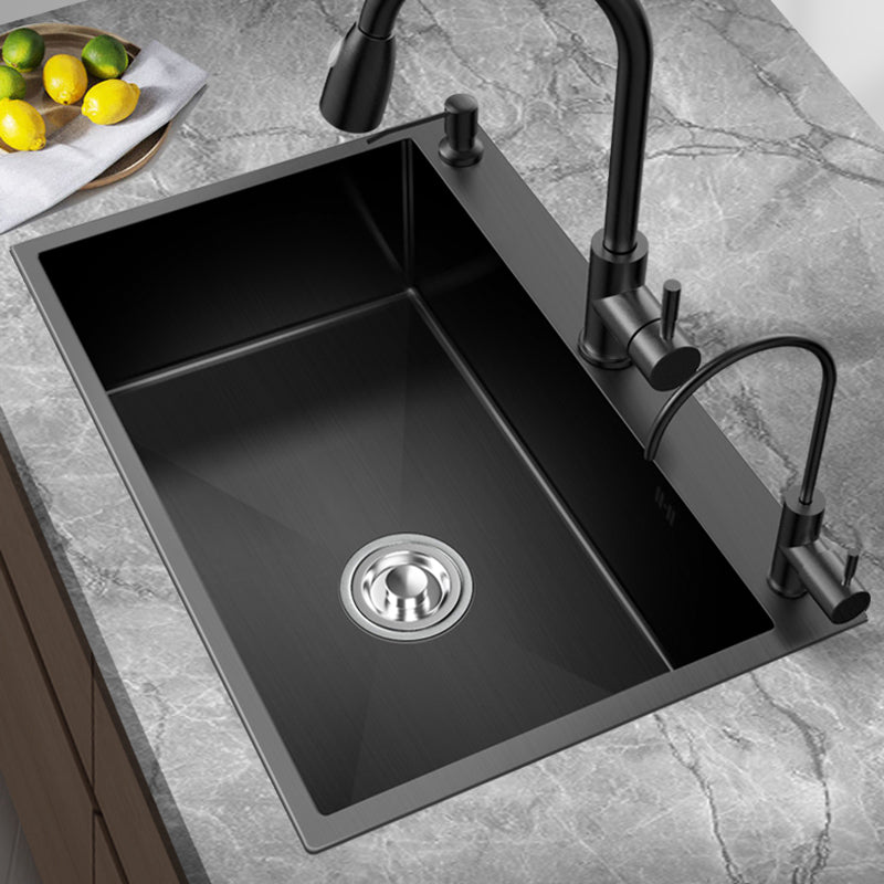 Stainless Steel Kitchen Sink Single Bowl Sink with Faucet and Soap Dispenser