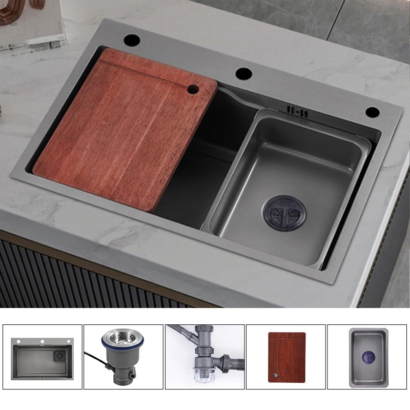 Stainless Steel Kitchen Sink Single Bowl Drop-In Sink with 3 Holes