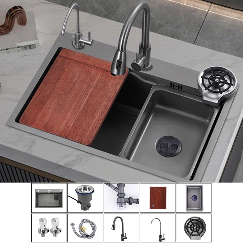 Stainless Steel Kitchen Sink Single Bowl Drop-In Sink with 3 Holes