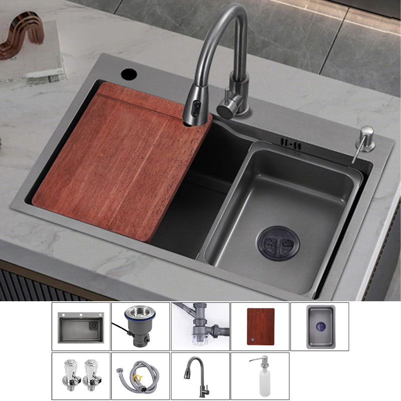 Stainless Steel Kitchen Sink Single Bowl Drop-In Sink with 3 Holes