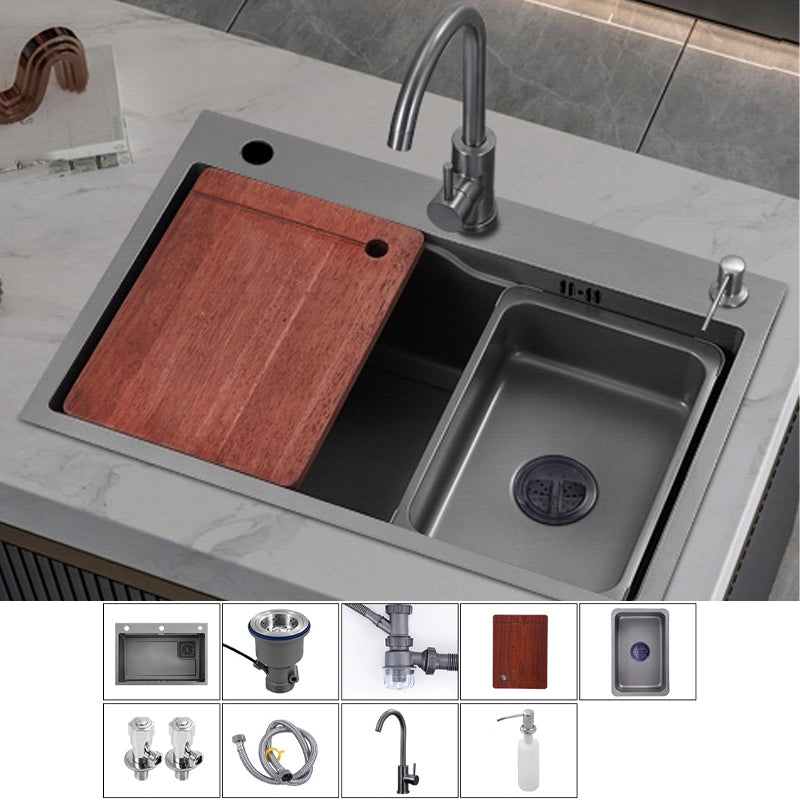 Stainless Steel Kitchen Sink Single Bowl Drop-In Sink with 3 Holes