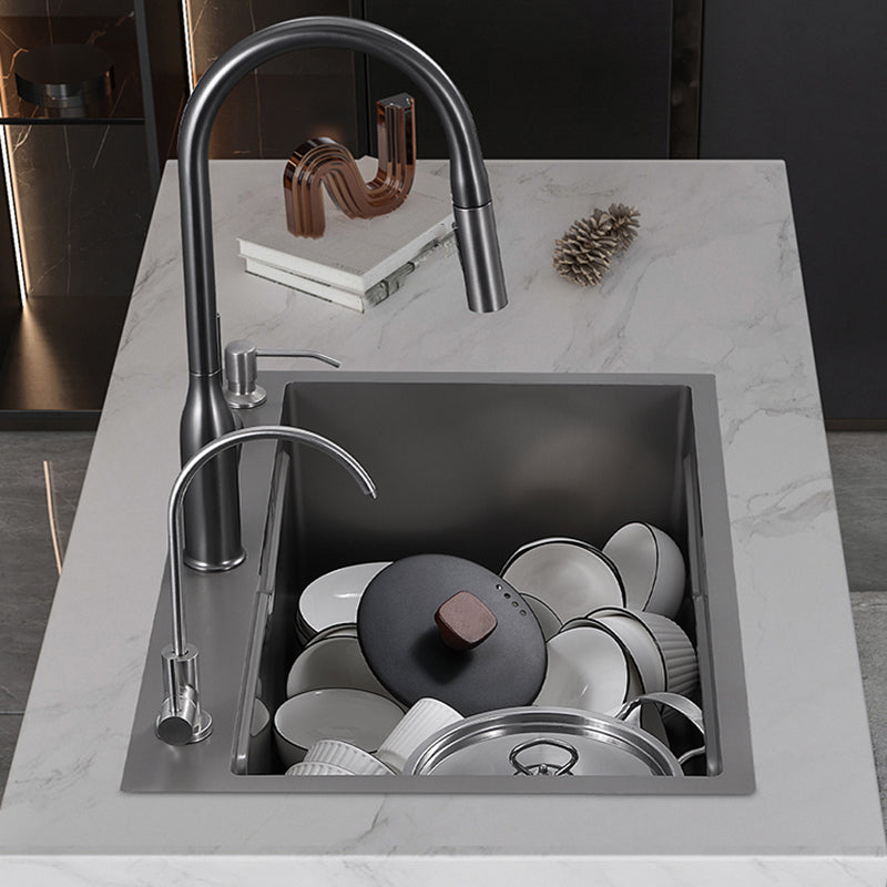 Stainless Steel Kitchen Sink Single Bowl Drop-In Sink with 3 Holes