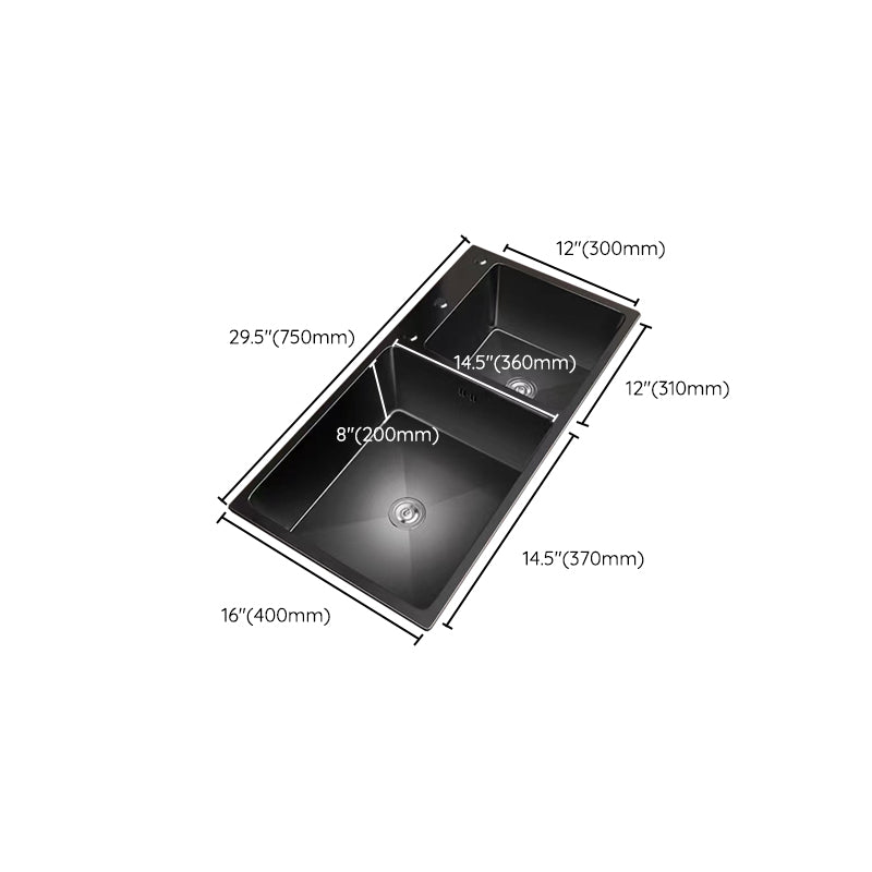 Stainless Steel Double Basin Sink Drop-In Kitchen Sink with Drain Assembly