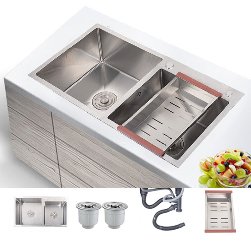 Stainless Steel Contemporary Sink for Kitchen Double Drop-In Kitchen Sink