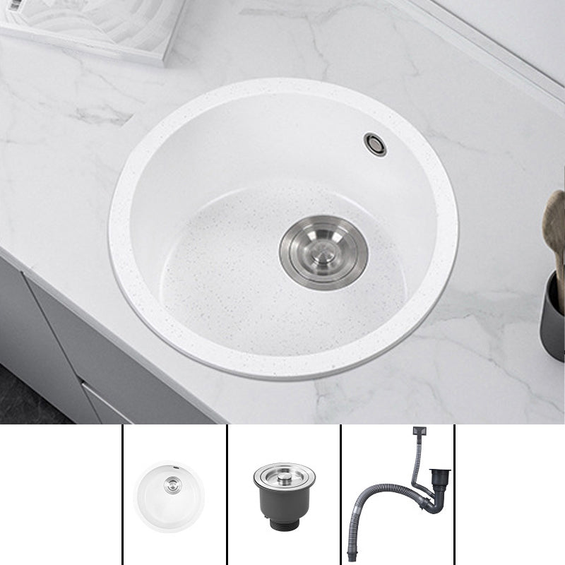 White 9" H Sink Single Bowl Drop-In Kitchen Sink with Soundproofing