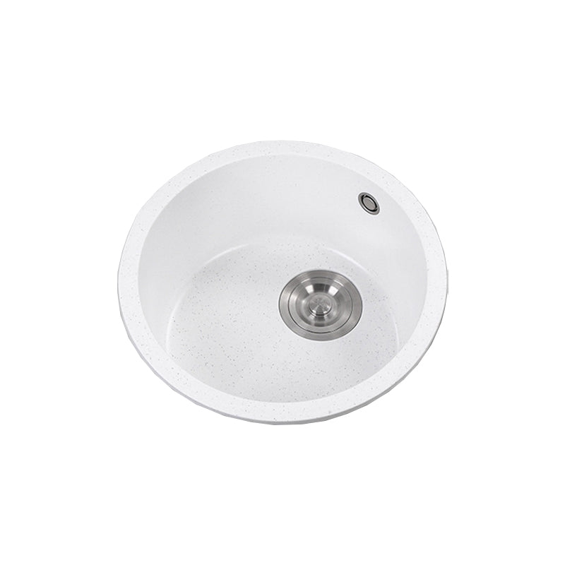 White 9" H Sink Single Bowl Drop-In Kitchen Sink with Soundproofing