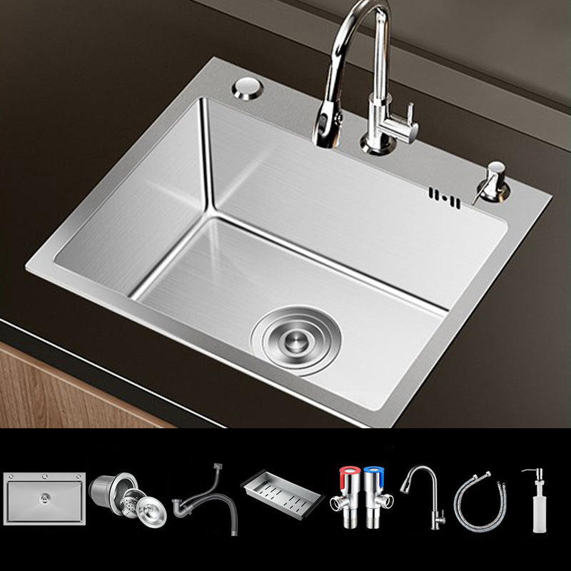 Stainless Steel Drop-In Kitchen Sink Single Bowl Sink with 3 Holes