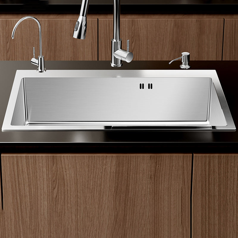 Stainless Steel Drop-In Kitchen Sink Single Bowl Sink with 3 Holes