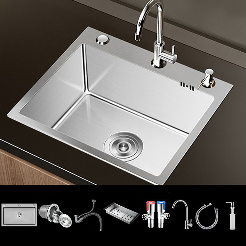 Stainless Steel Drop-In Kitchen Sink Single Bowl Sink with 3 Holes