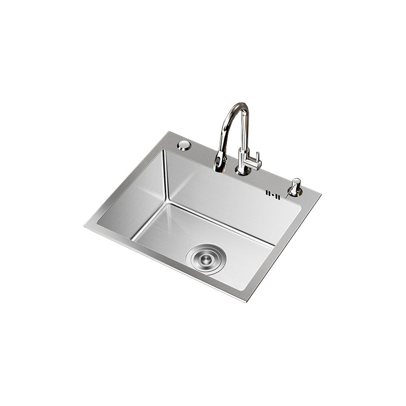 Stainless Steel Drop-In Kitchen Sink Single Bowl Sink with 3 Holes