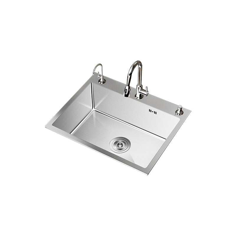 Stainless Steel Drop-In Kitchen Sink Single Bowl Sink with 3 Holes