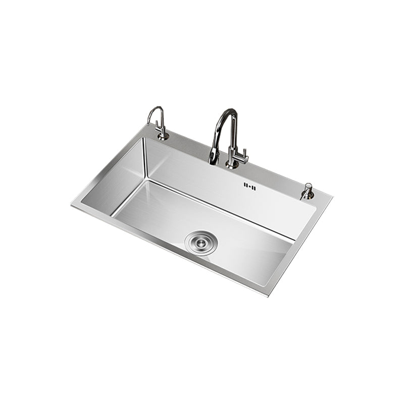 Stainless Steel Drop-In Kitchen Sink Single Bowl Sink with 3 Holes