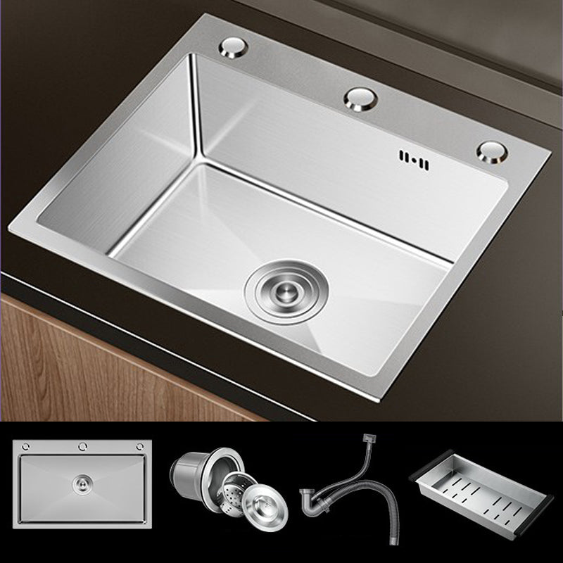 Stainless Steel Drop-In Kitchen Sink Single Bowl Sink with 3 Holes