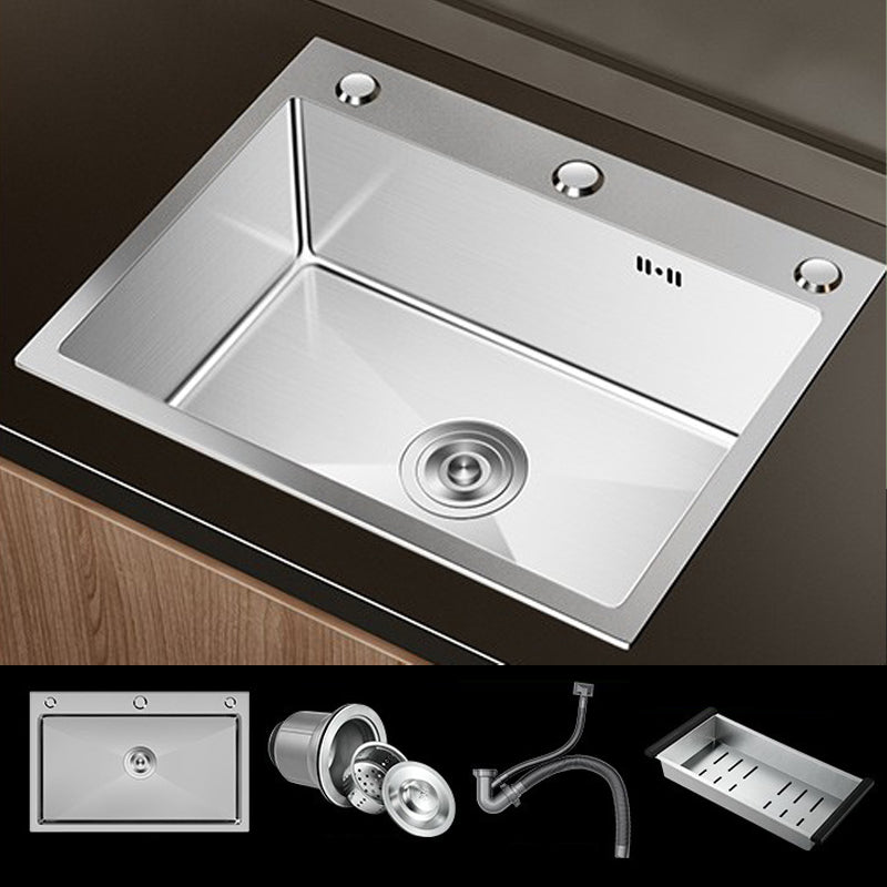 Stainless Steel Drop-In Kitchen Sink Single Bowl Sink with 3 Holes