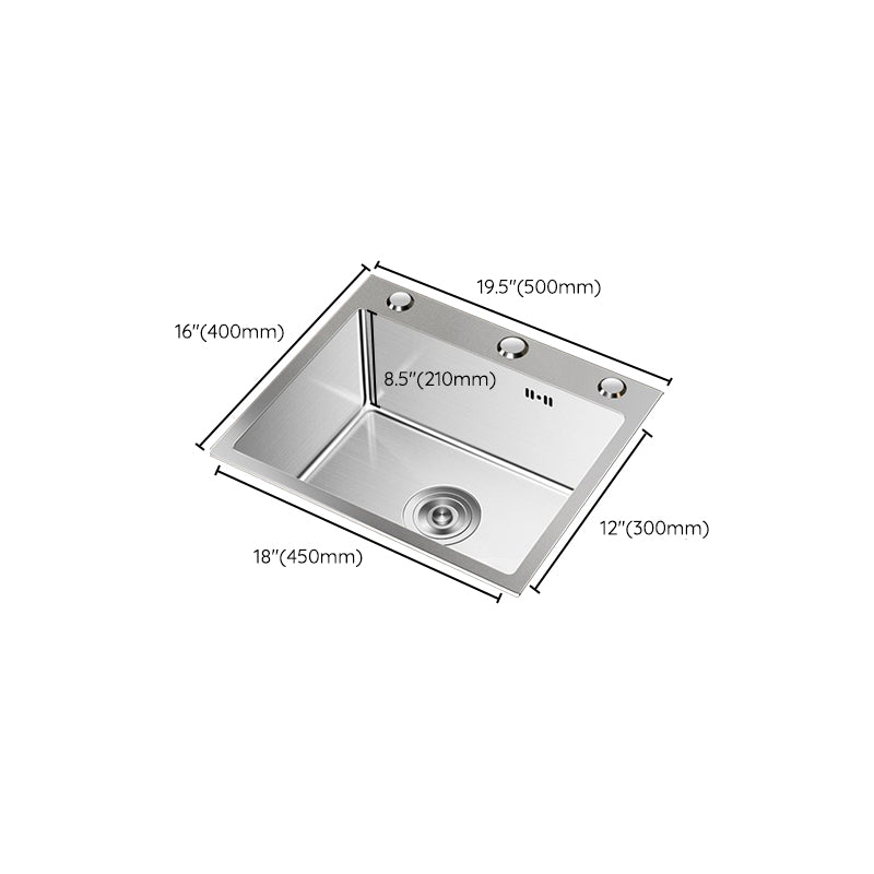 Stainless Steel Drop-In Kitchen Sink Single Bowl Sink with 3 Holes