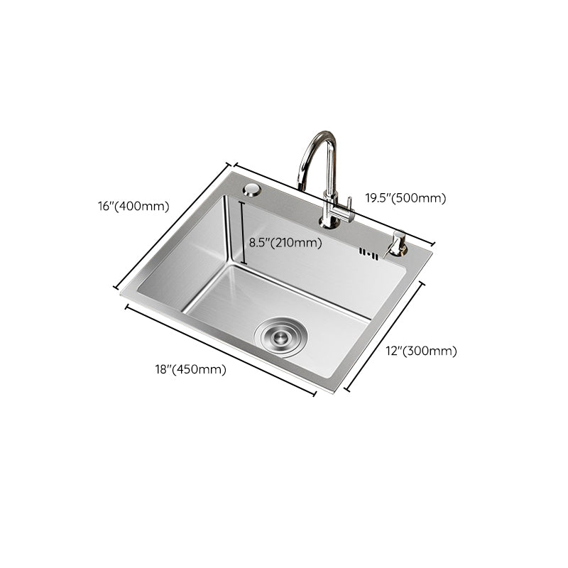 Stainless Steel Drop-In Kitchen Sink Single Bowl Sink with 3 Holes