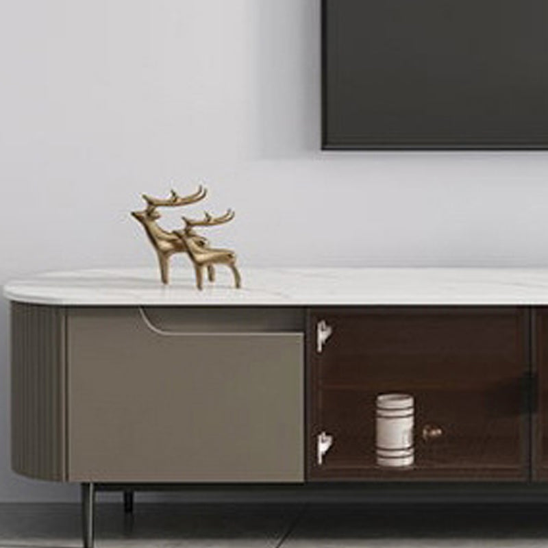 Contemporary Media Console TV Stand Stone TV Stand with Cabinet