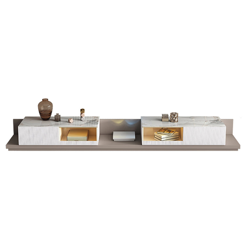 Contemporary Media Console TV Stand Stone TV Stand with 2 Drawers