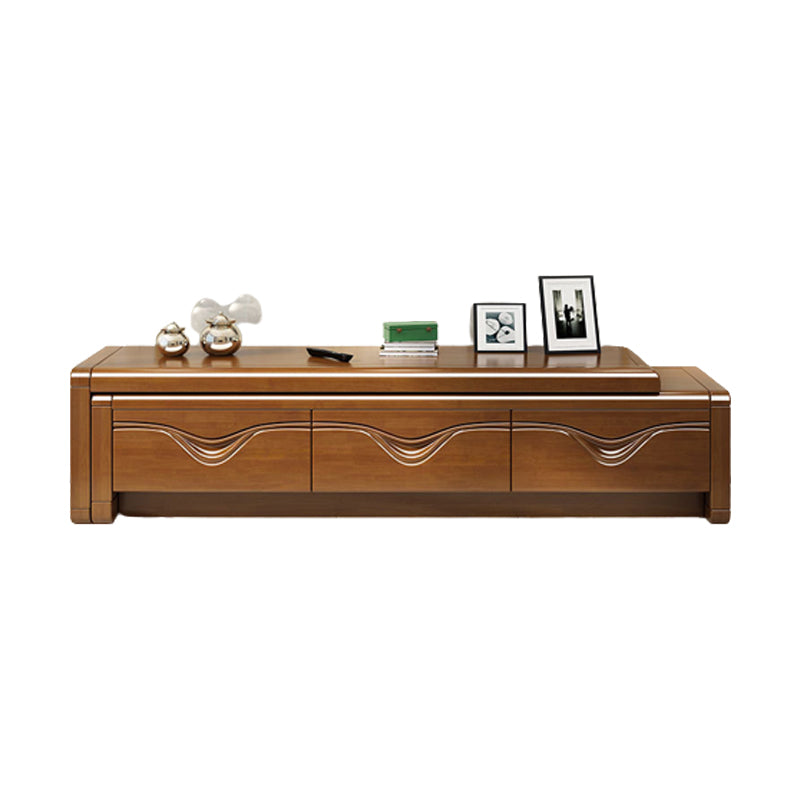 Contemporary Media Console TV Stand Solid Wood TV Stand with Drawers