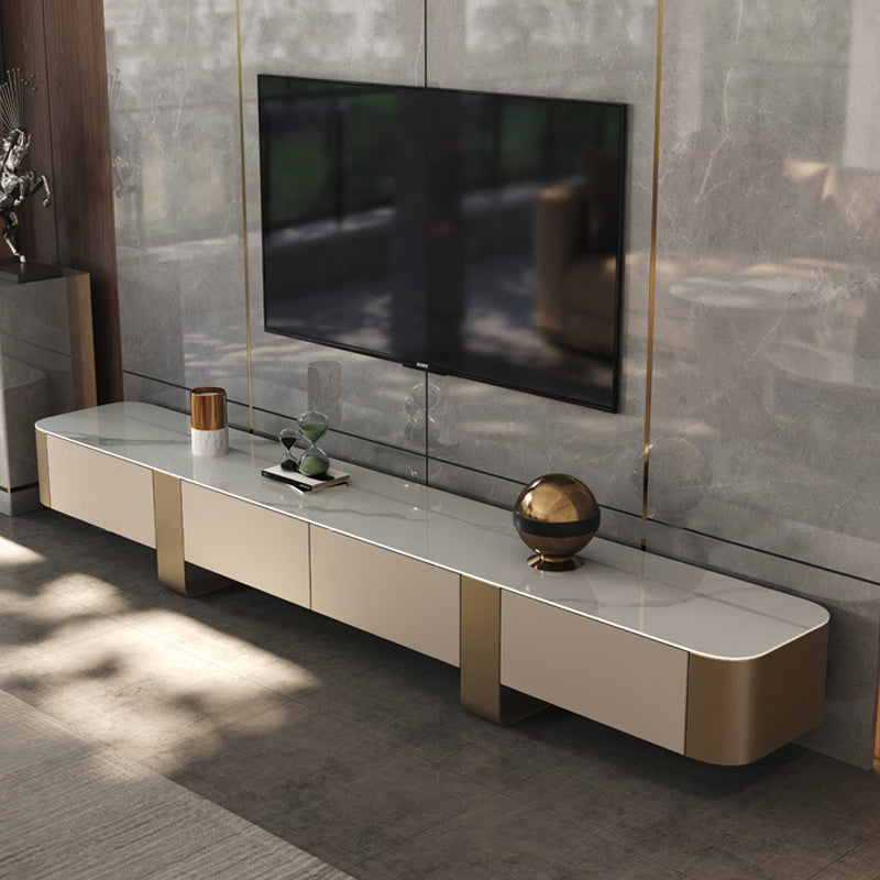 Contemporary Media Console TV Stand Stone TV Stand with Drawers