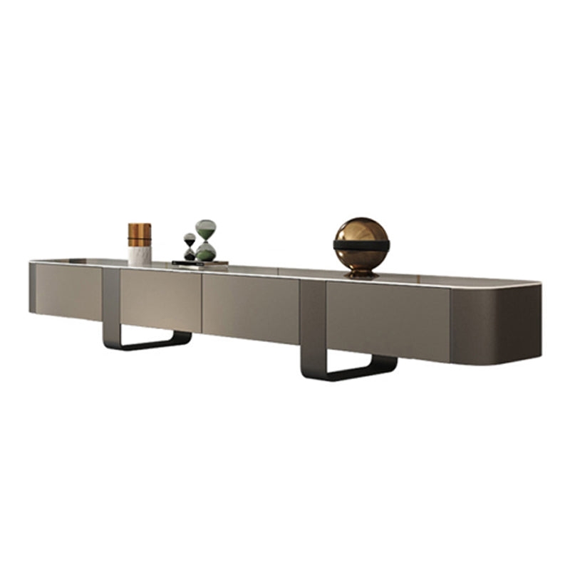 Contemporary Media Console TV Stand Stone TV Stand with Drawers