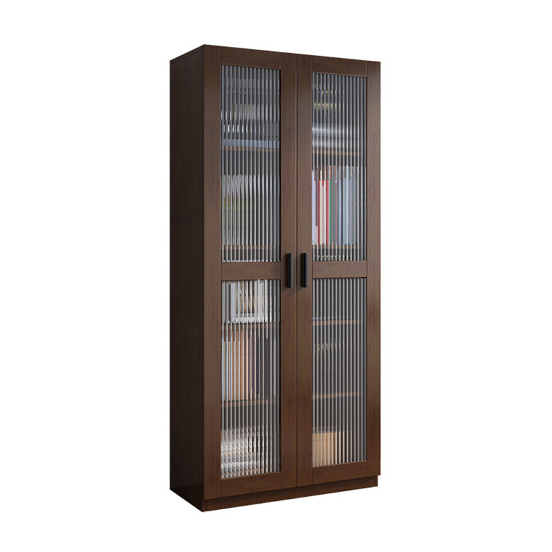 Scandinavian Storage Cabinet Rubberwood Glass Doors Display Cabinet for Bedroom