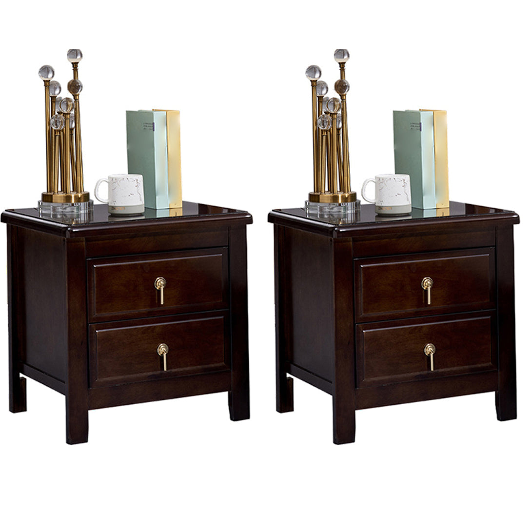 Traditional Drawer Storage Accent Table Nightstand 2 Drawers Bed Nightstand